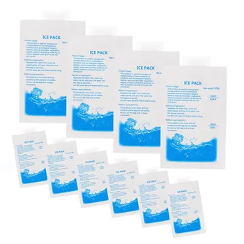 10pcs Gel Ice Packs,Extra Large Ice Packs Reusable for Shipping Camping Cooling Safety Cold Packs Freezer Packs,English Version