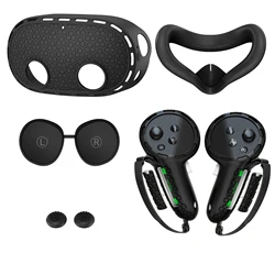 Comprehensive 7 - in - 1 VR Accessory Kit with Silicone Protective Cover and Headset Lens Cap (For Quest 3S)