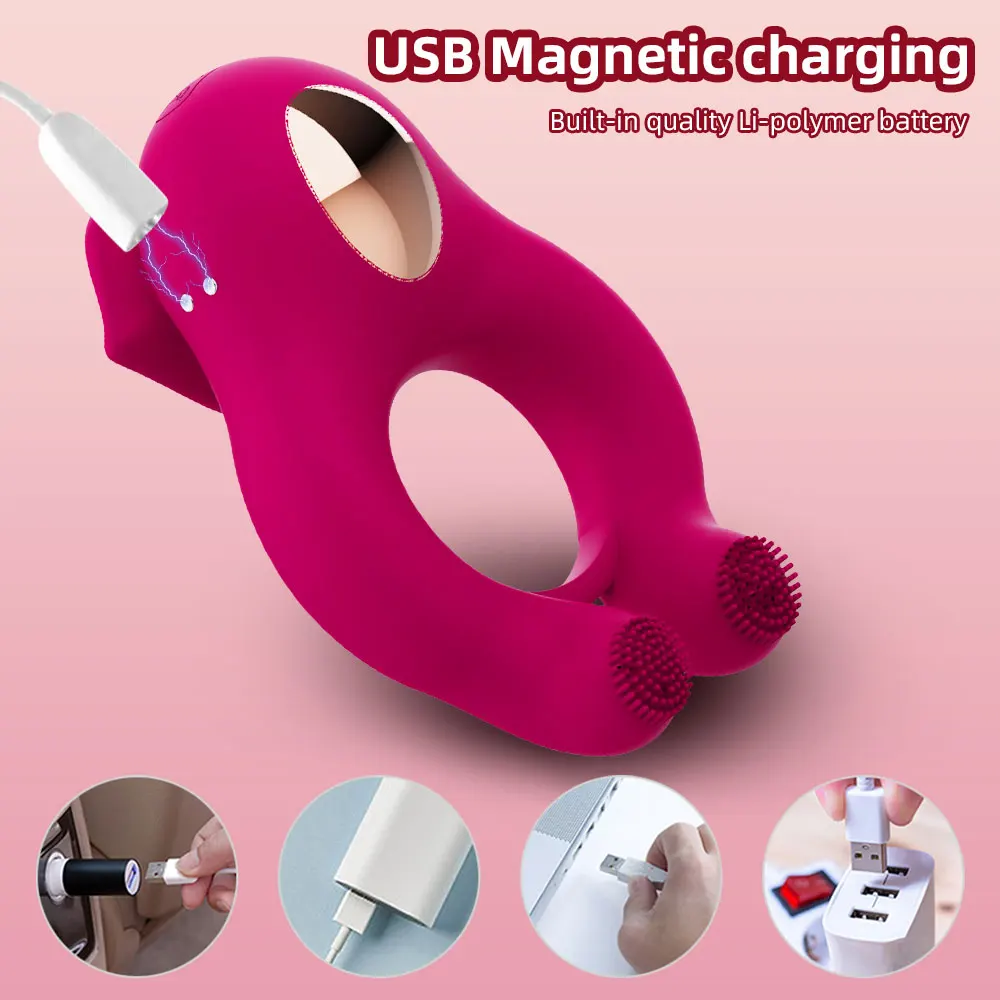 Sucking Tongue Licking Clit Stimulator Delayed Ejaculation CockRing Clitoral Stimulator Scrotum Massager clitoris vibrator clit sucking vibrator female sex toys vibrator sex toy Erotic SexToy Couple