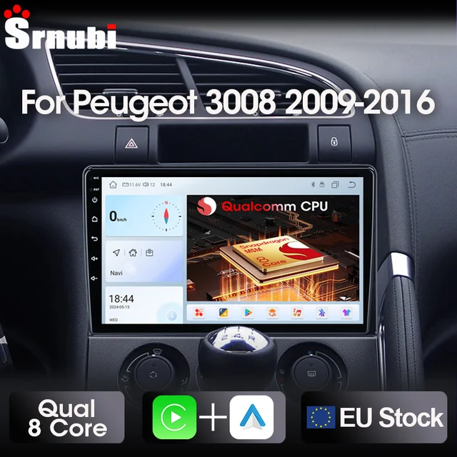 Srnubi 2 Din sans fil CarPlay Android Auto GPS Navigation WiFi BT écran tactile lecteur vidéo pour Peugeot 3008 2009-2016 unité principale 1