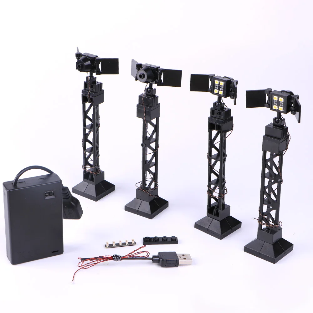TEDDOO 4PCS Building Block Lights Building Block LED Block Lighting Kit Block Light Searchlight Suitable for Blocks 58827