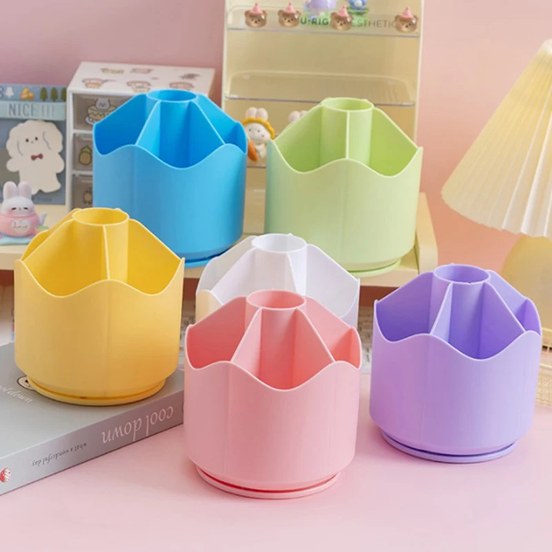 Pen Holder Desk Organizer Large Capacity Rotating Stationery Pencil Cup For Home Office