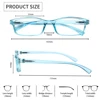 Henotin Simple Style Rectangle Frame Prescription Reading Glasses Spring Hinge Men  Women HD Eyeglasses +1.0+2.0+3.0+4.0+5 2
