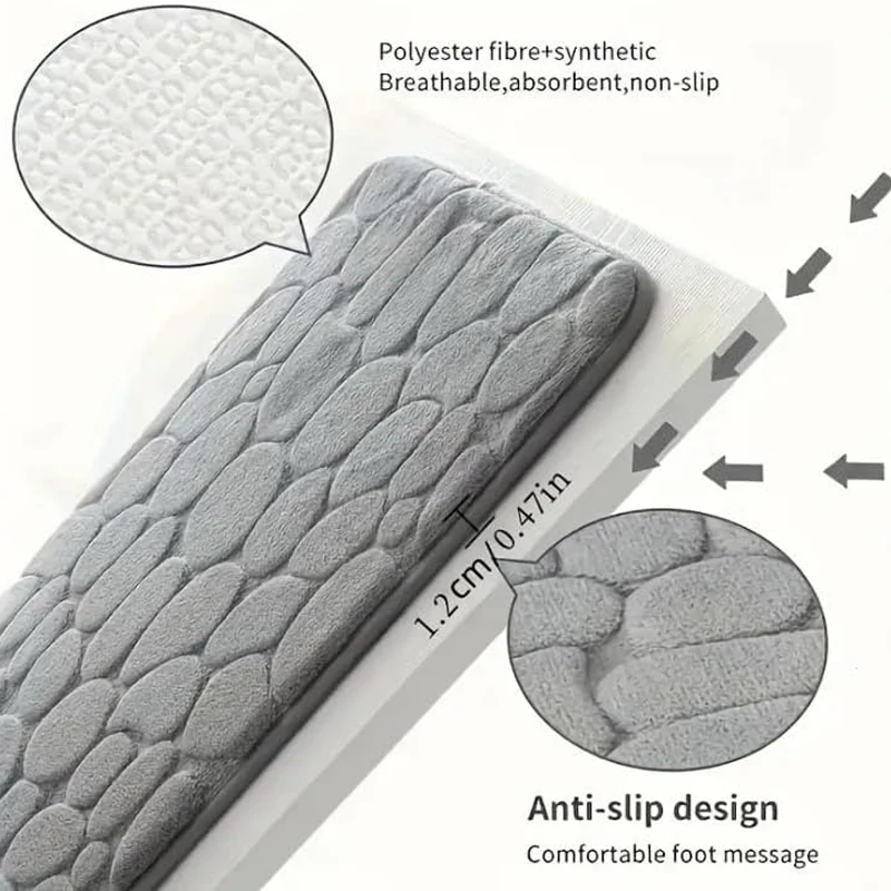 고풍스러운 노르딕 거위 알 모양의 Embossed 3D 풋 매트로 편안한 발걸음을 마련하세요.