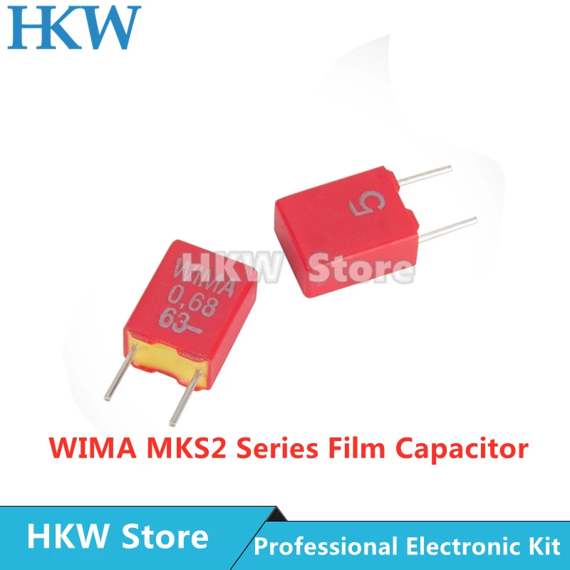 

5pcs Original WIMA 0.68UF 63V RED MKS2 5MM Film Capacitor Hi-Fi Audio Capacitors 63V 684/680NF/0.68UF 0.68UF63V