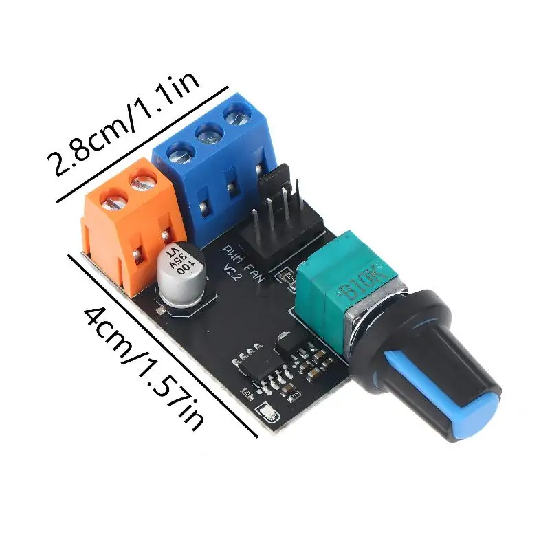 3/4선 모터 거버너 전기 팬 속도 조절 노브, 컴퓨터 PC 케이스용 DC12V PWM 팬 속도 컨트롤러 모듈 (스위치 포함)