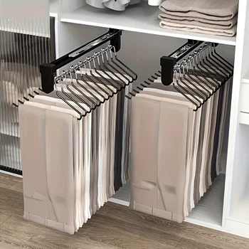 Space-saving telescopic coat rack made of durable metal, multifunctional closet and closet organizer, perfect for suits, jackets 1