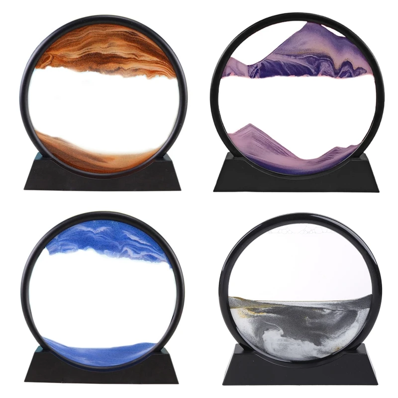 

Пейзажная стеклянная песочная рамка для украшения дома, настольные художественные книжные полки, Прямая поставка