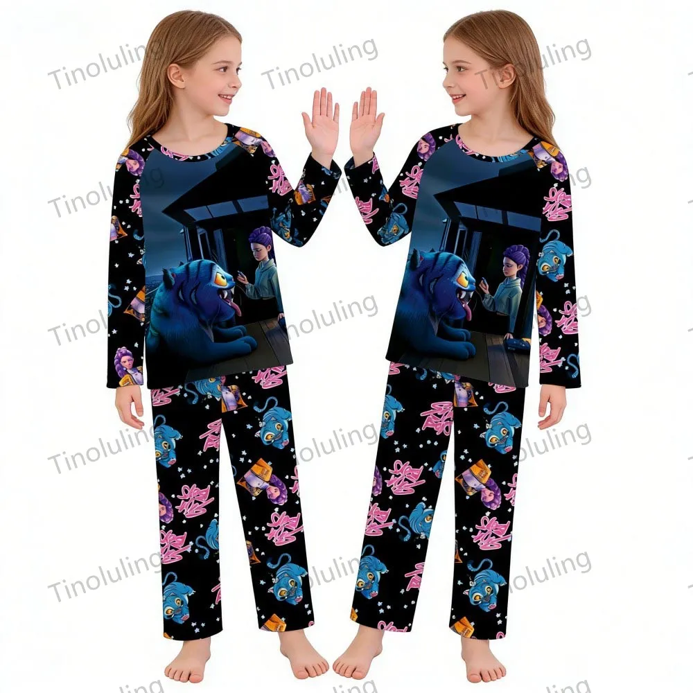 KPop Demon Hunters Huntrix Kids Pajamas Set Long Sleeve Girls Clothing 2pcs Children's Sleepwear Cartoon Boys Nightwear 3-14Y S6d01af2c931142939e4df09ffac8e178y