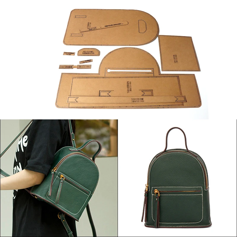 1Set Sewing Pattern DIY Leather Fashion Women Backpack Sewing Kraft Paper Template Craf 21.5x25cm leather sewing kit,leather craft template,sewing template
