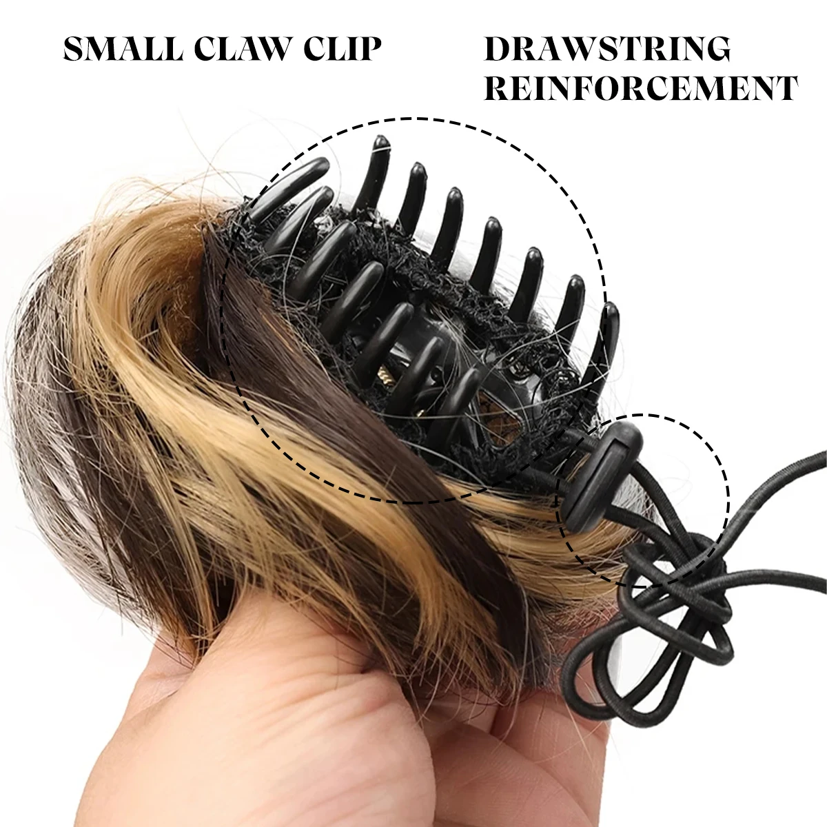 Synthetic Elegant Mini Claw Clip Cat Ear Chignon Effortless Style amp Volume for Every Occasion – Perfect for Women Blone Bun
