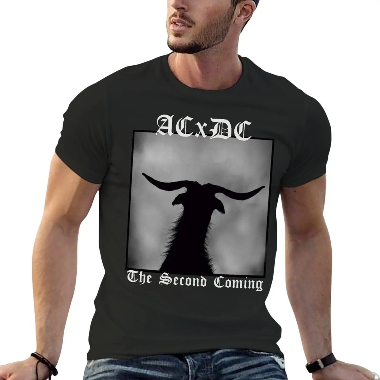 Футболка ACxDC с графическим принтом «Второе поступление», футболки с графическим принтом, летняя одежда, футболки оверсайз для мужчин