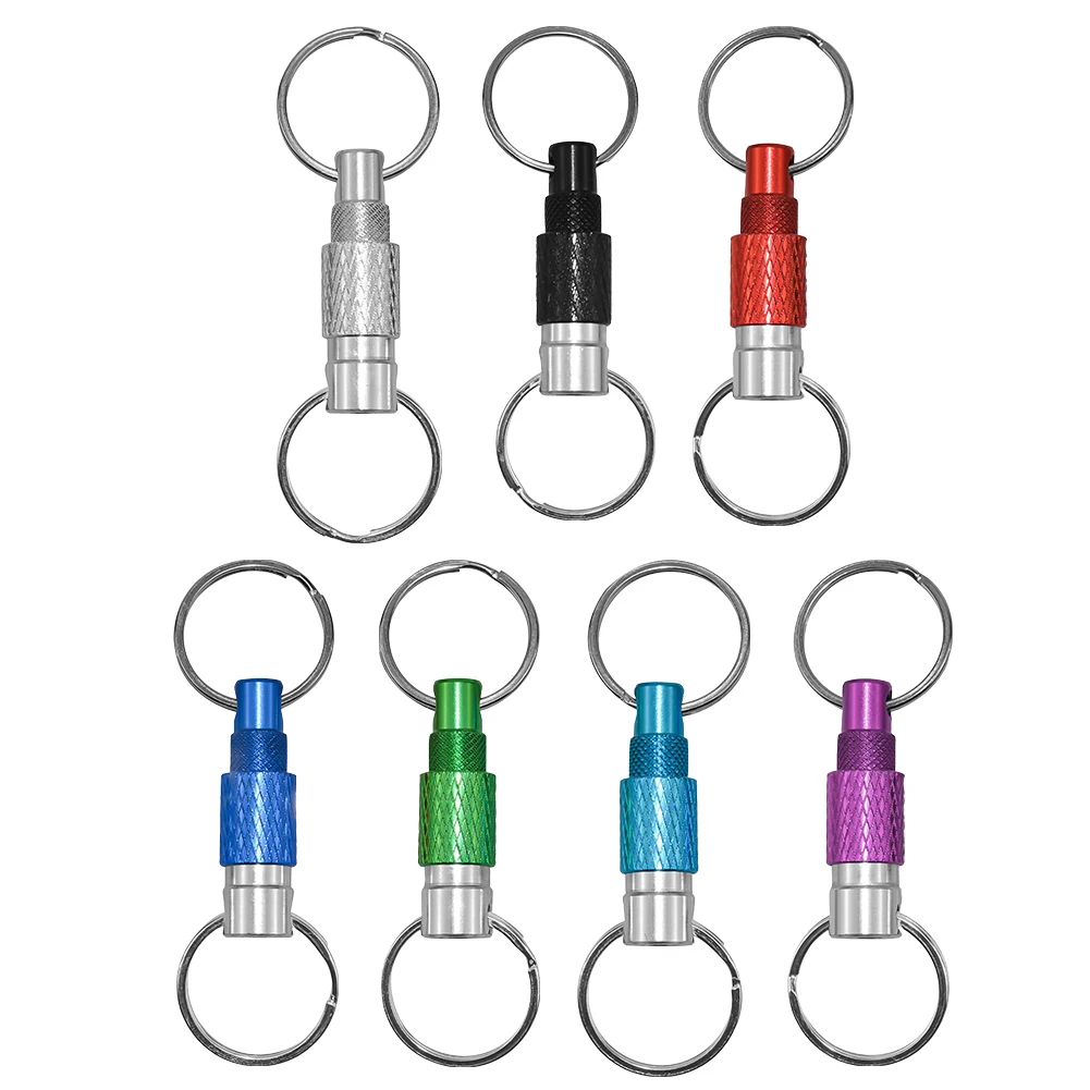 Aluminum Alloy Car Fob Key Chain with 2 Key Rings Detachable Pull Apart Dual Split Keychains EDC Outdoor Tool for Men and Women
