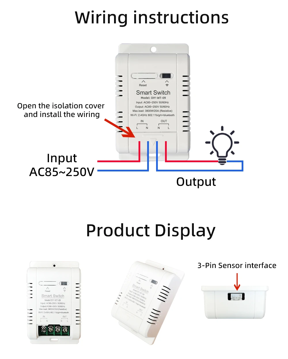 WiFi Temperature and Humidity Sensor Security Home Automation Indoor Monitoring