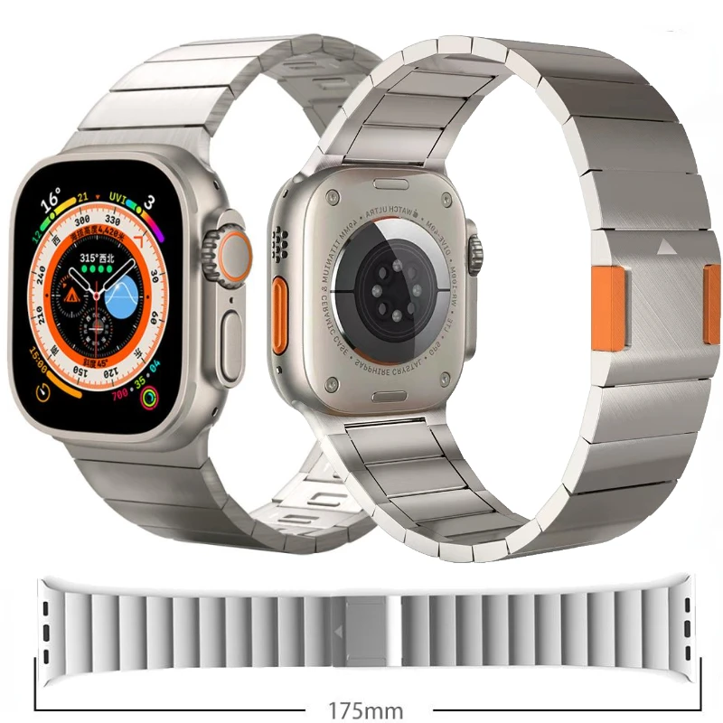 

Metal Link Bracelet Strap For Apple Watch Band 49mm 45mm 44mm 42mm Magnetic Buckle Wristband iWatch Series Ultra 8 7 6 5 4 3 SE