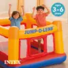Intex Inflatable Jump-O-Lene Indoor Outdoor Bounce House Toddler Ball Bit Castle Play Set with 100 Small Plastic Balls for Kids 5