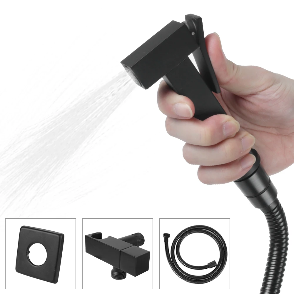 

Аксессуары для ванной комнаты, ручной черный набор биде Spraye, медная самоочищающаяся насадка для душа