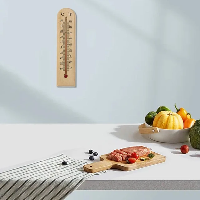 1pc Practical Portable Indoor Wood Thermometer Square Thermometer