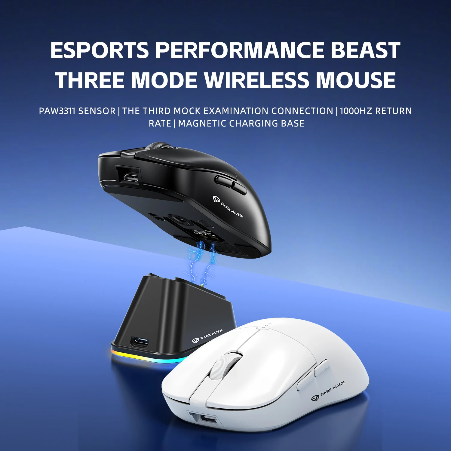 DARK ALIEN X11 Pro Wireless Mouse,Bluetooth/2.4G/wired Tri-Mode