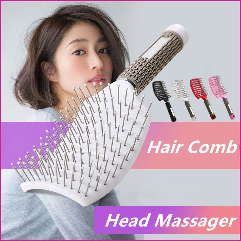 Curved Massage Comb Hair Comb Hair Brush Head Massager Meridian Massage Tool Hair Massager Anti-cellulite Massager Scalp Massage 5pcs metal spudger disassemble crowbar mobile phone curved lcd screen spudger opening pry card tools hand tool sets