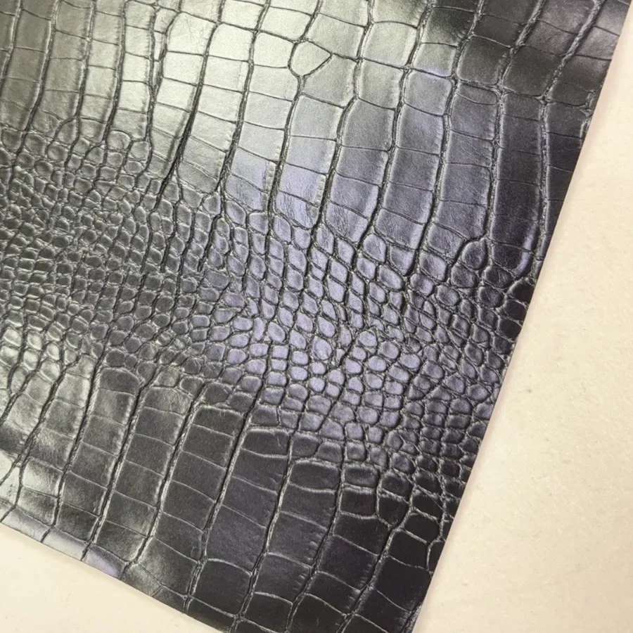Eco-Friendly 1.0mm Flocking Base Cloth Crocodile Pattern Woven Texture PVC Leather for Clothing Accessories And Children's Wear