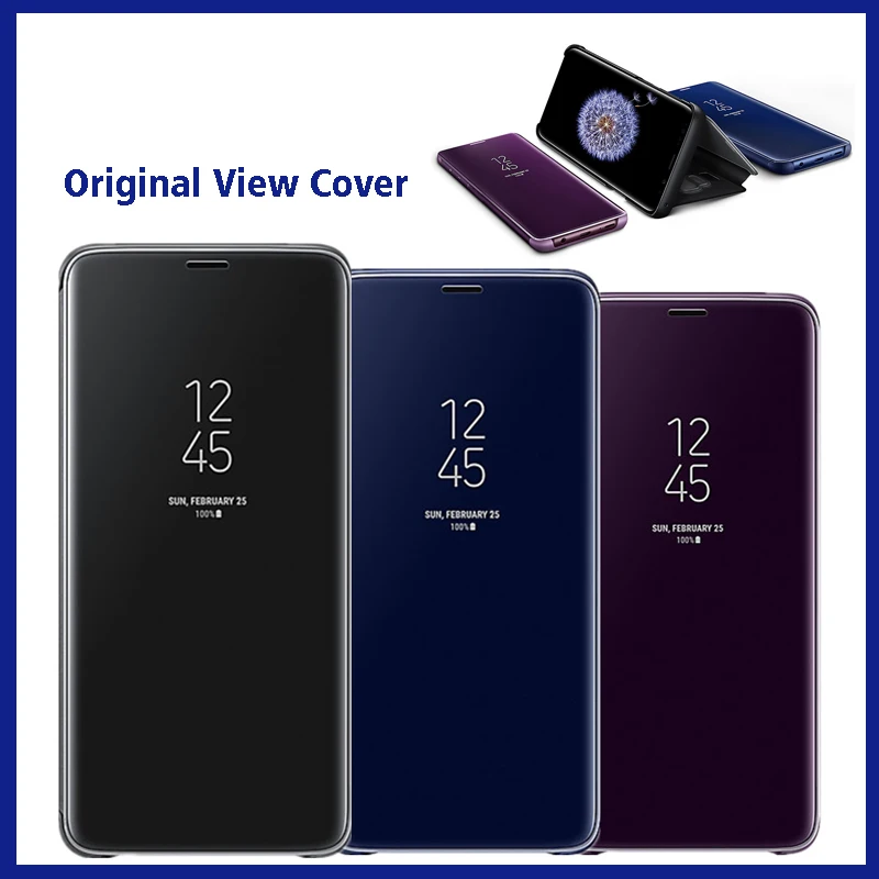 

Original Samsung Mirror Smart View Flip Case For Galaxy S10/S10+/S9/S8 Plus/Note9/Note8 Phone LED Cover S-View Cases