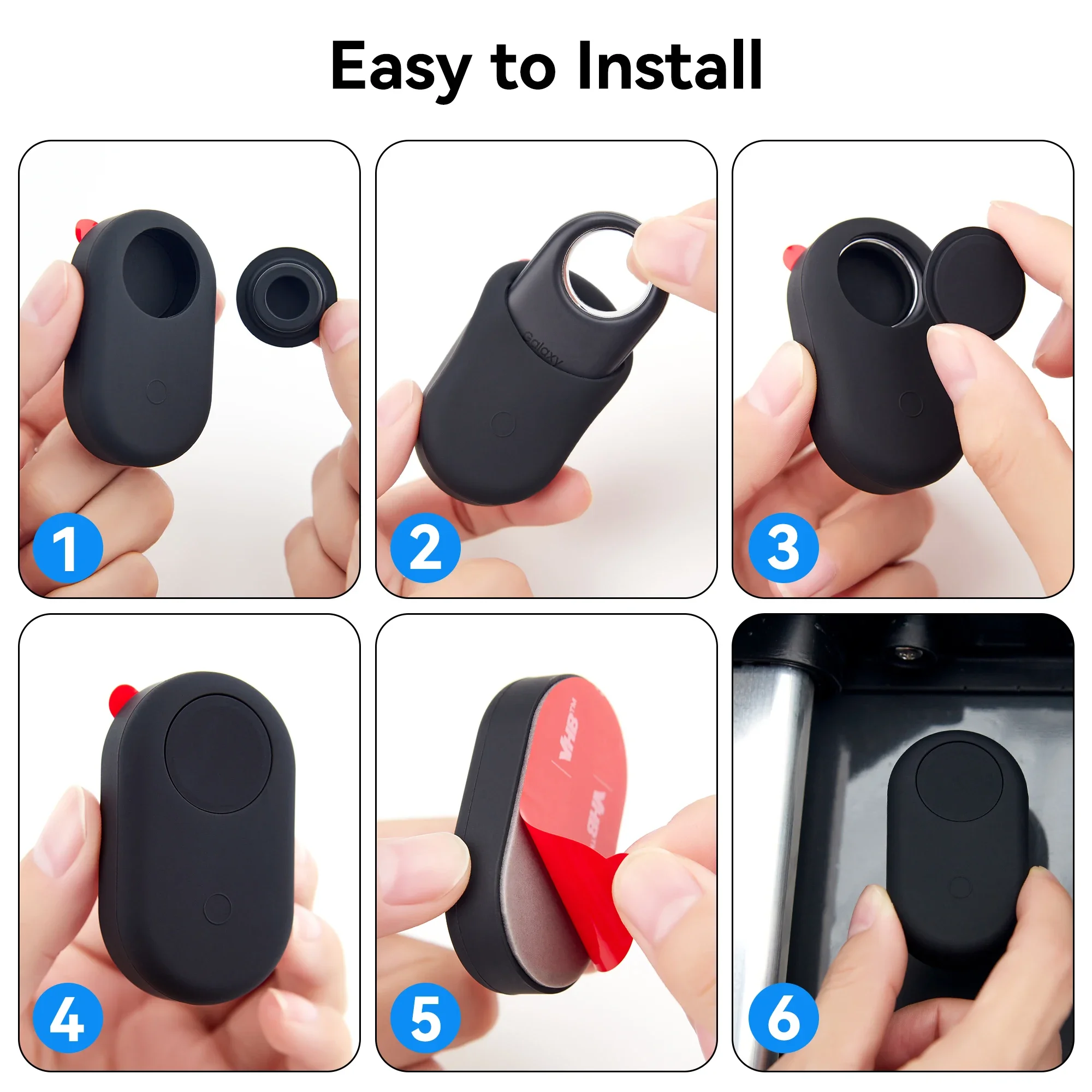 For Samsung Galaxy SmartTag2 Case Silicone Holder with Adhesive Sticker Galaxy Smart Tag 2 Holder for Wallet Luggage Car Bike