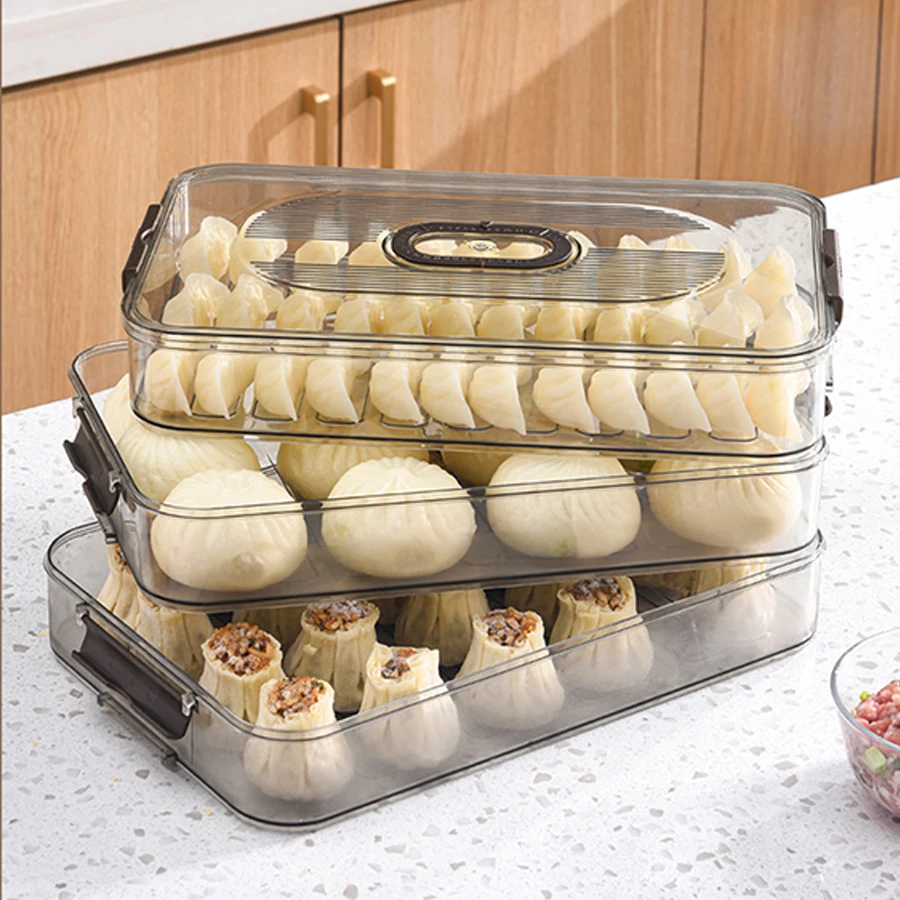 Dumpling box Storage refrigerator multi-layer cold quick freezing special food Wonton dumplings fresh-keeping sealed storage box 4
