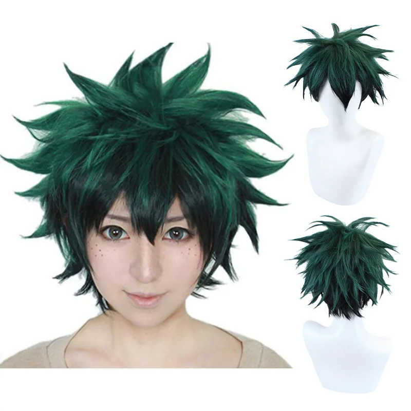 

Anime My Hero Academia Izuku Midoriya Wig Boku No Hero Academia/Academy Cosplay Hair Izuku Midoriya Deku Wig Hairnet Cosplay Wig