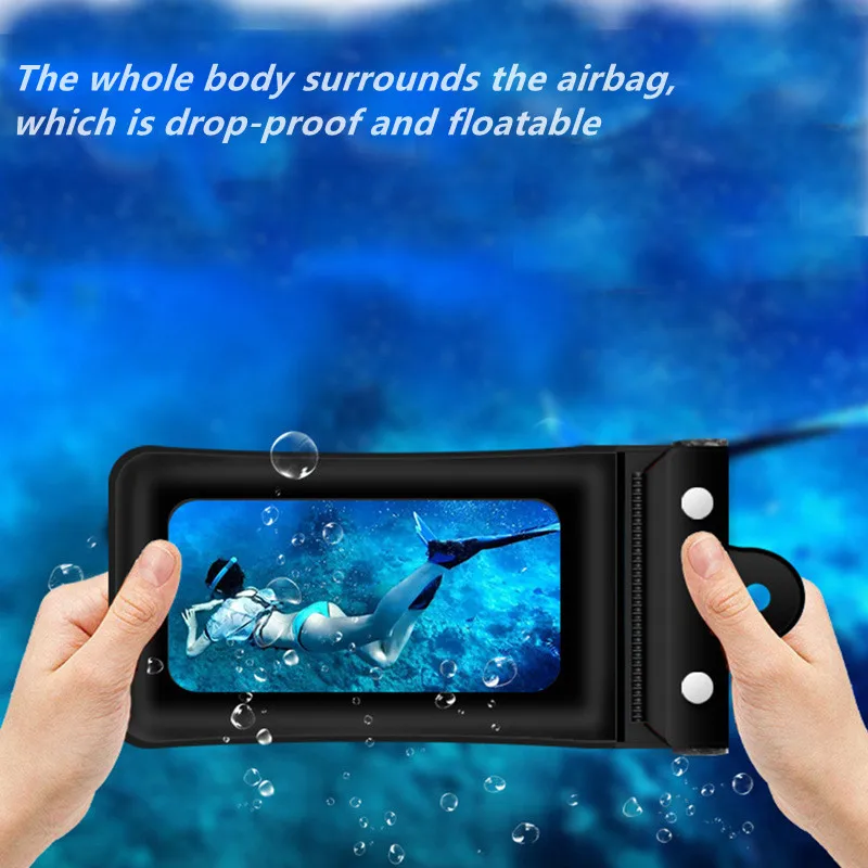 Mobile Phone Waterproof Case For Underwater Drift Diving Swimming Training Transparent Strong Seal Mobile Phone Bag For Phones
