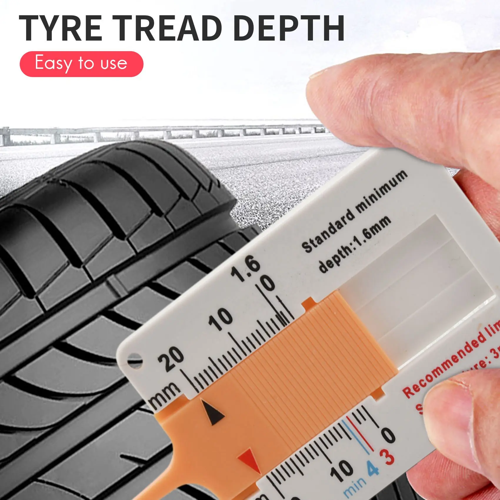Ruota Del Furgone Del Rimorchio Del Motociclo Dell'Automobile Del Calibro Di Profondità Del Battistrada Del Pneumatico