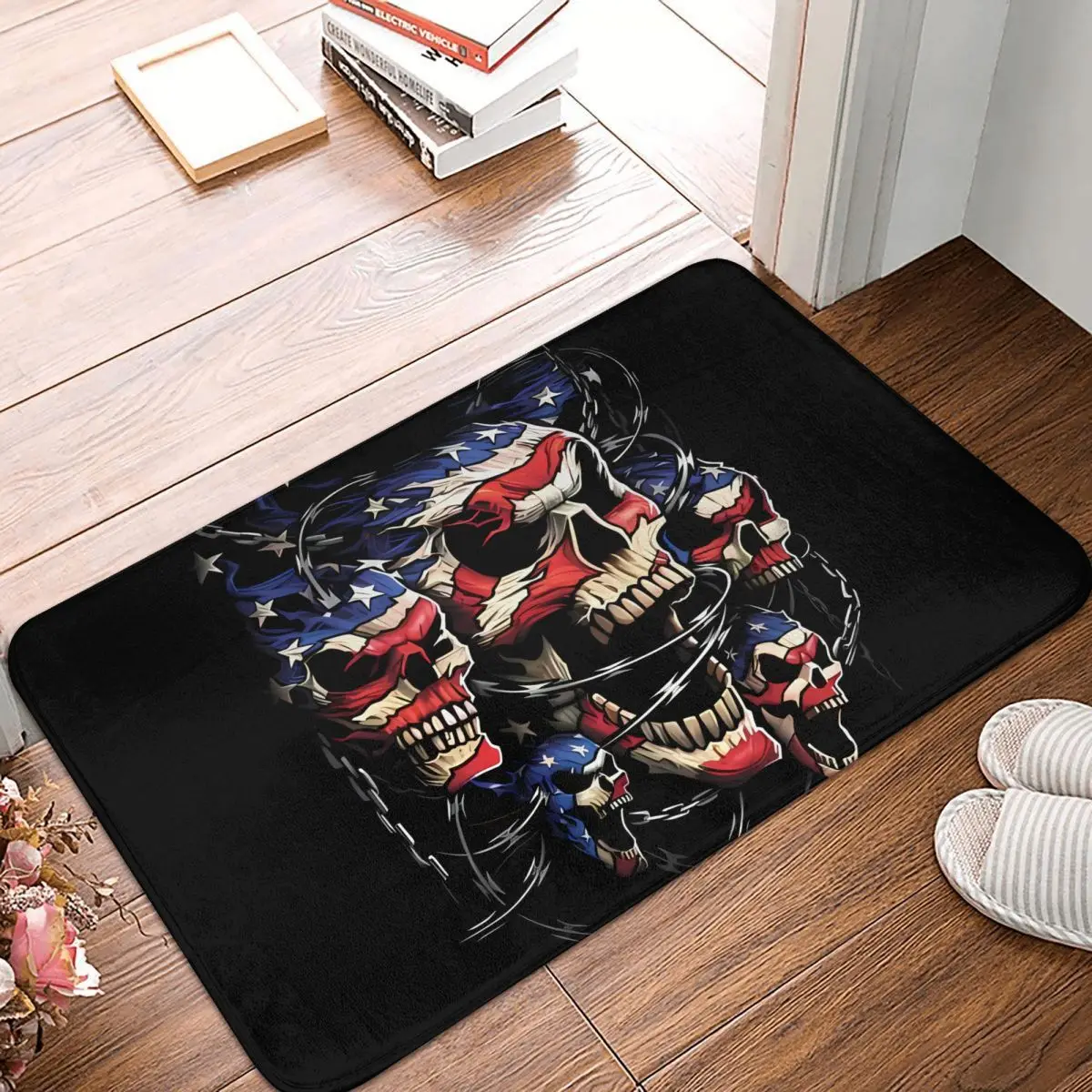 

Нескользящий коврик с черепом в США, декоративный мат для гостиной, прихожей, входной двери