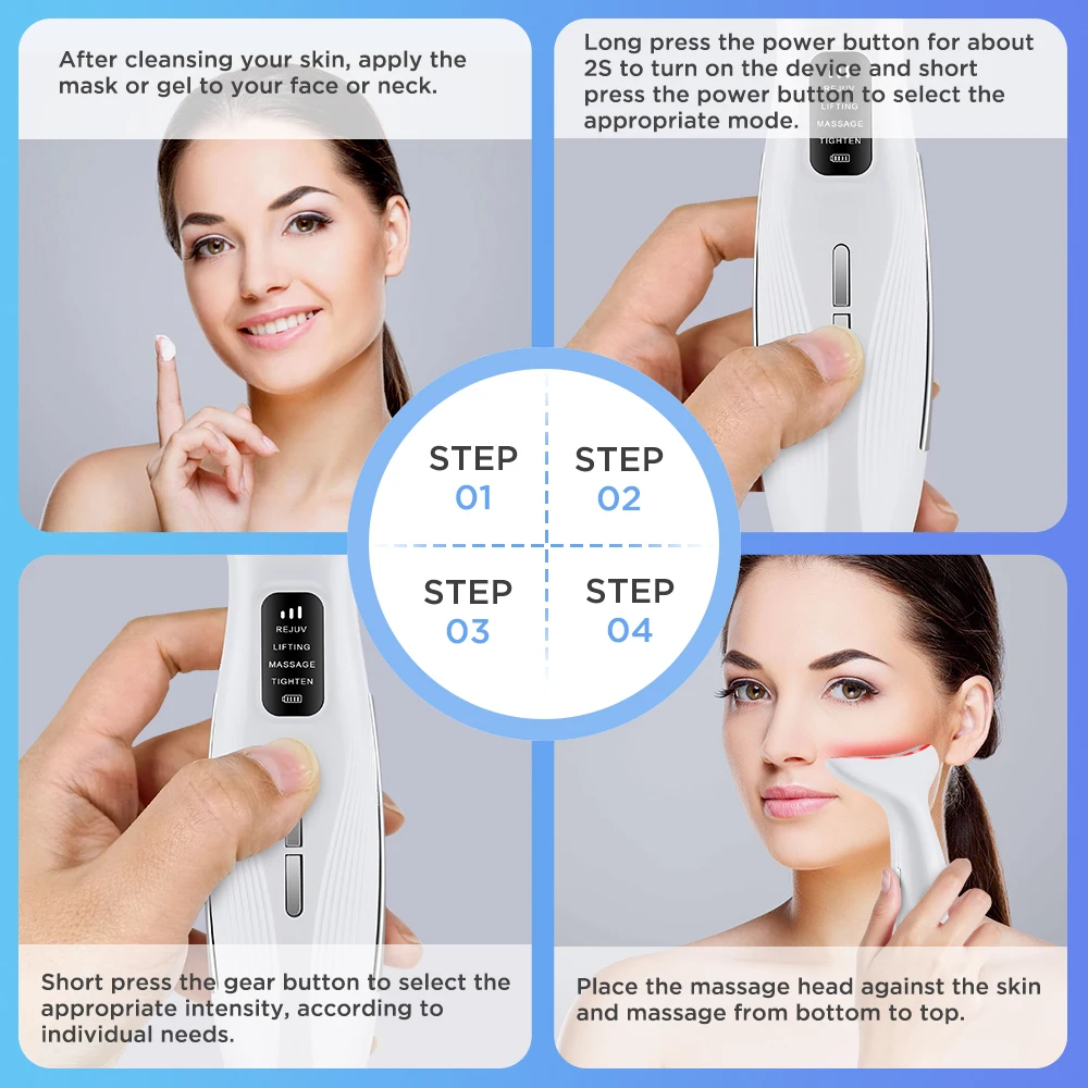 EMS Micro-current Face Beauty Device Neck Lifting IPL Skin Rejuvenation Care Dou