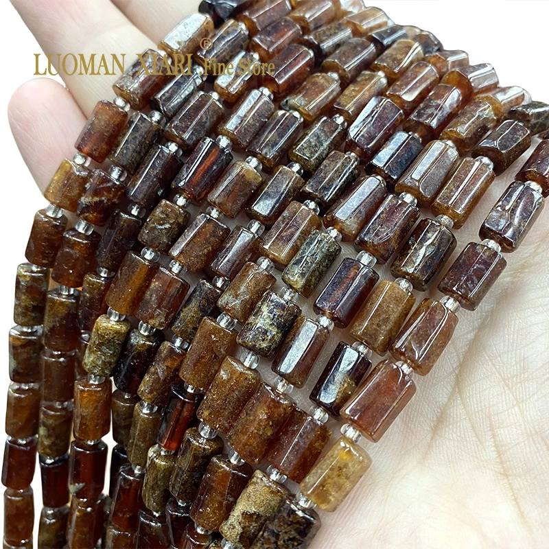 

Fine 100% Natural Orange Garnet 8x11mm Cylinder Stone Spacer Beads for Jewelry Making DIY Bracelet Earrings Charms Accessories