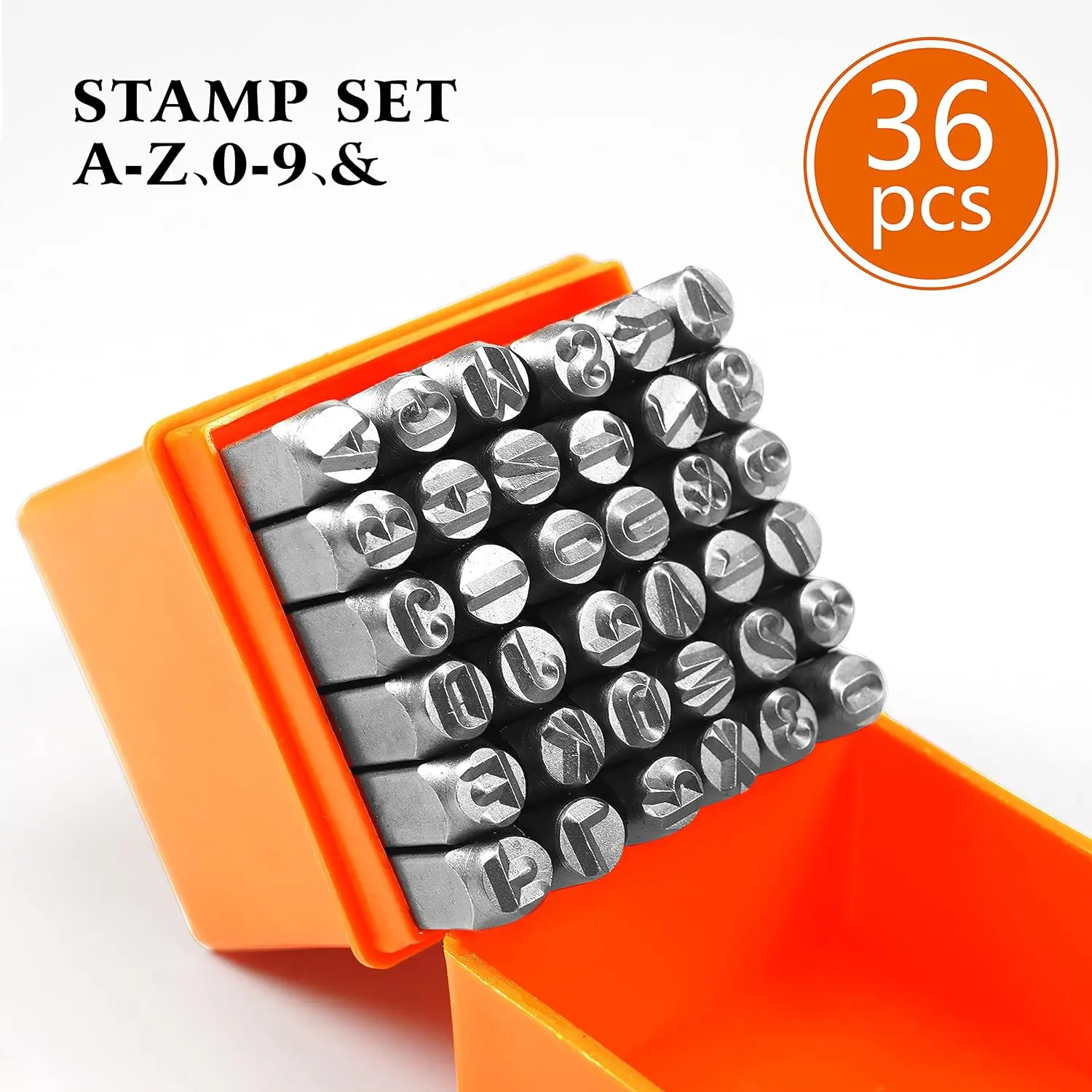 Alphabet Number Printing Punch Set 2-8mm 36pcs Leather Craft Stamp Tool