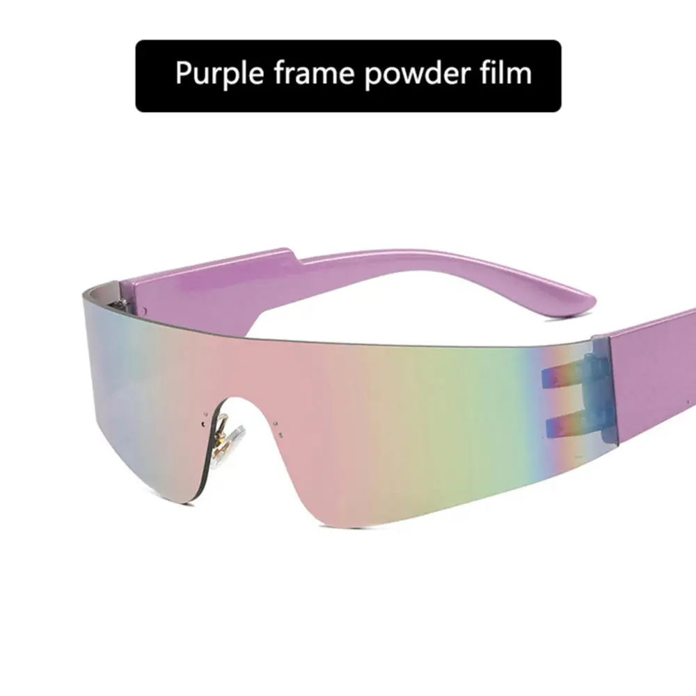 Y2K Rimless Sunglasses Women Brand Designer Punk One Piece Sun Glasses Men Goggle Shades UV400 Snake Fashion_voghion.com