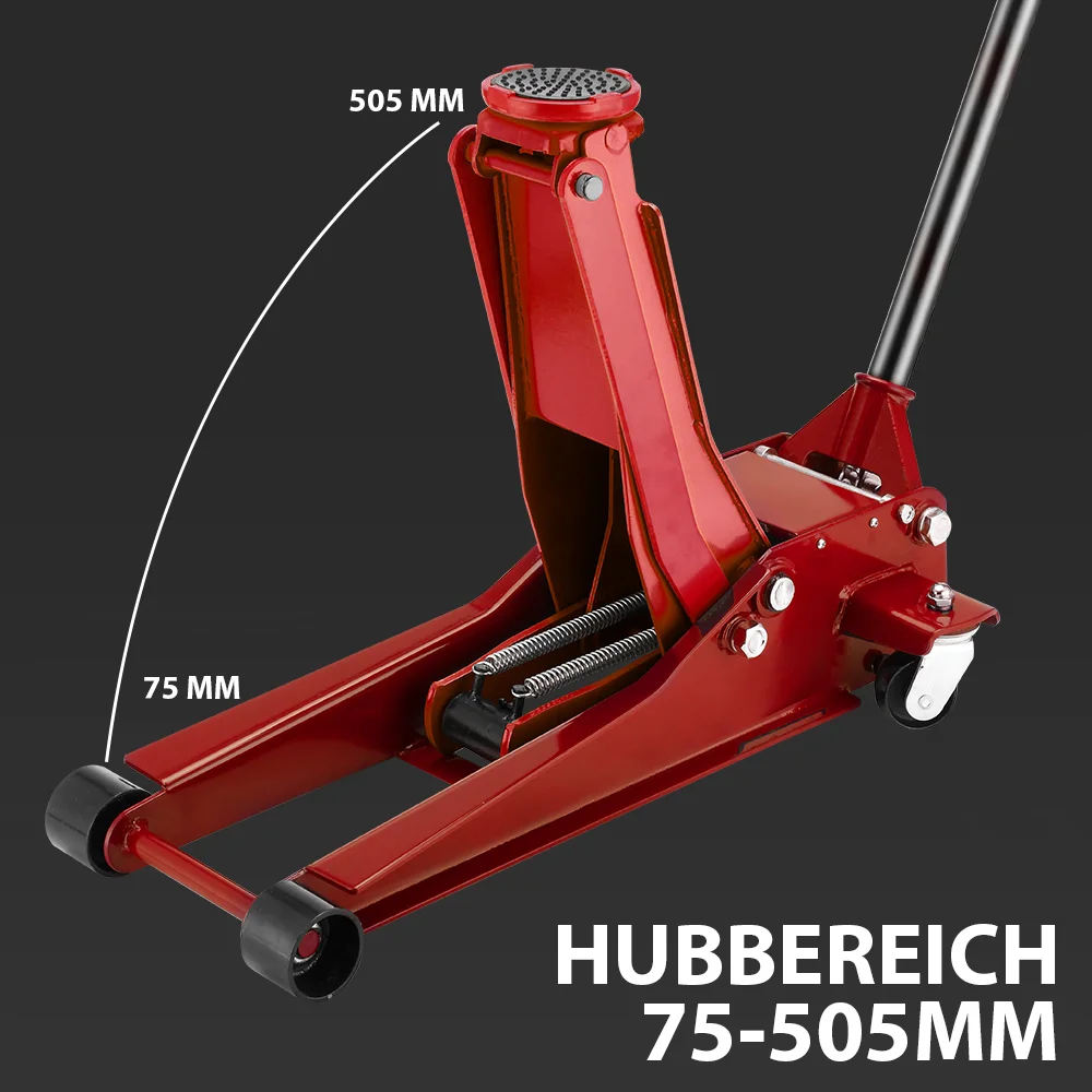 Auto-Wagenheber, 3T-Doppelpumpenheber, Hebebereich 75–505 mm, Auto-Reparatur-Werkzeug, Hebwerkzeug, hydraulischer Wagen-Bodenheber, Auto-Reparatur-Wagenheber – Detail 4