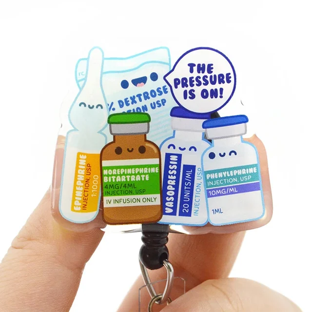 New Pressure Is On Acrylic Retractable Badge Reel Pharmacist Pharmacy  Emergency Room ICU CPhT Nursing Student Gift - AliExpress