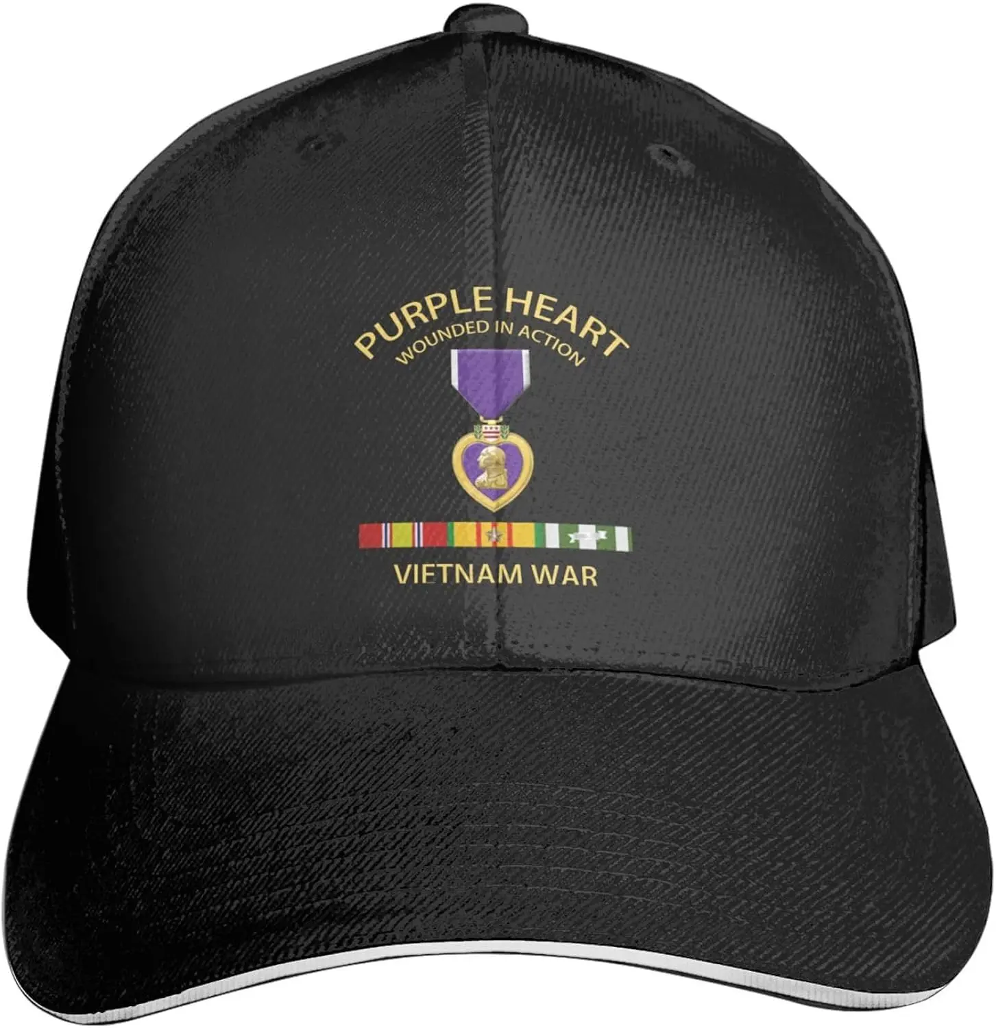 

Purple Heart Wia W Vn SVC Premium Adjustable Baseball Cap for Men and Women - Outdoor Sports, Sun Protection