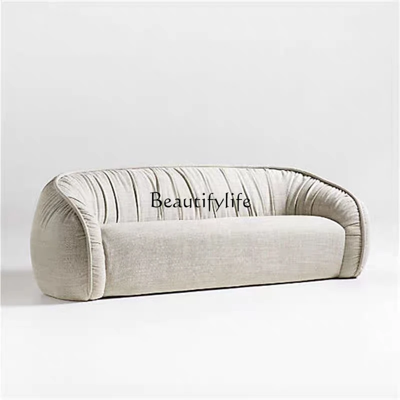 

Nordic Light Luxury French Straight Sofa Fabric Living Room Simple Special-Shaped Creative Retro Sofa