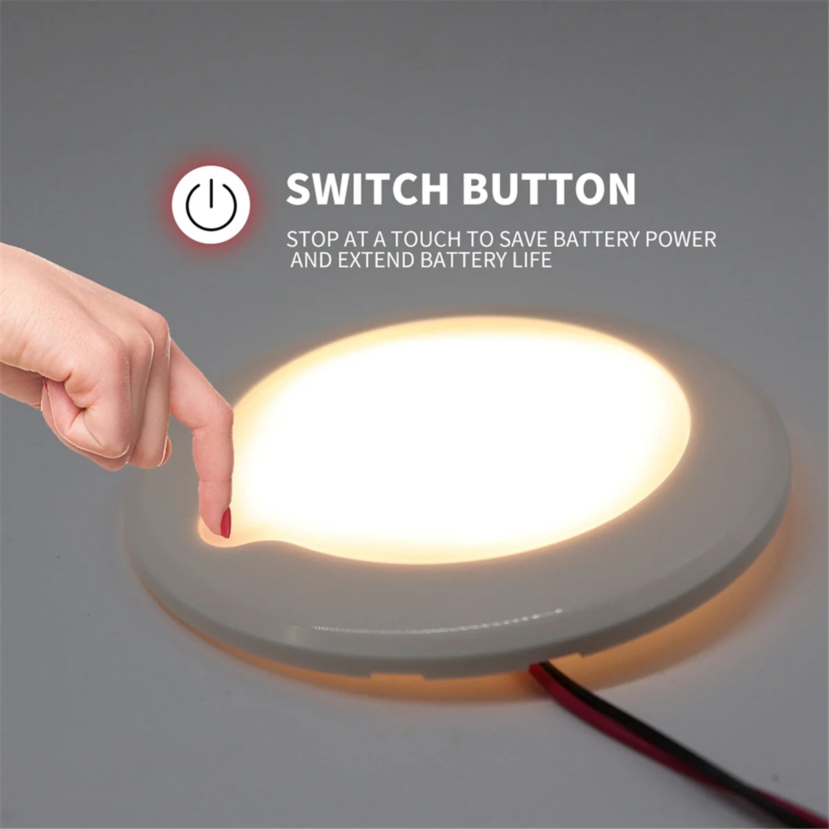 BAAU Boat Dimmable LED Ceiling Light with Touch Dimmer Switch Interior Down Lamp 9-30V Caravan Marine Interior Light