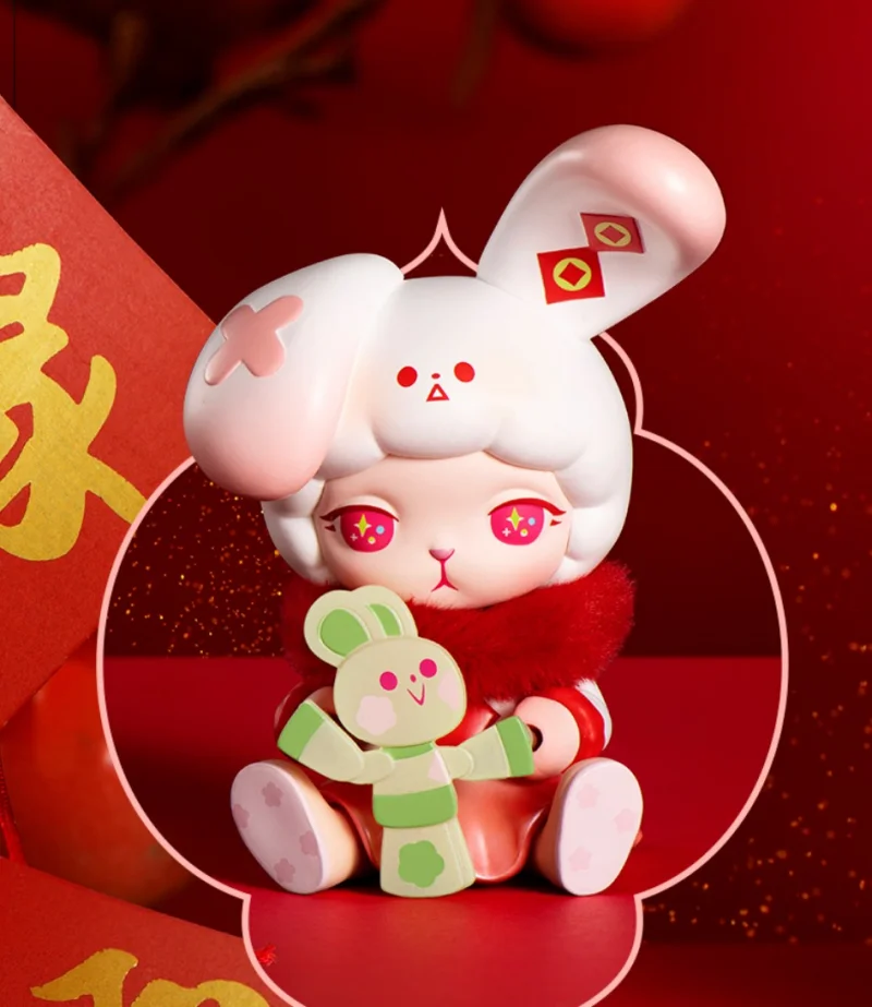 POP MART Skullpanda ¡Tres, dos, uno! Caja misteriosa de feliz año nuevo chino Bolsa de adivinanzas Juguetes Muñeca Figura de anime linda Regalo de escritorio