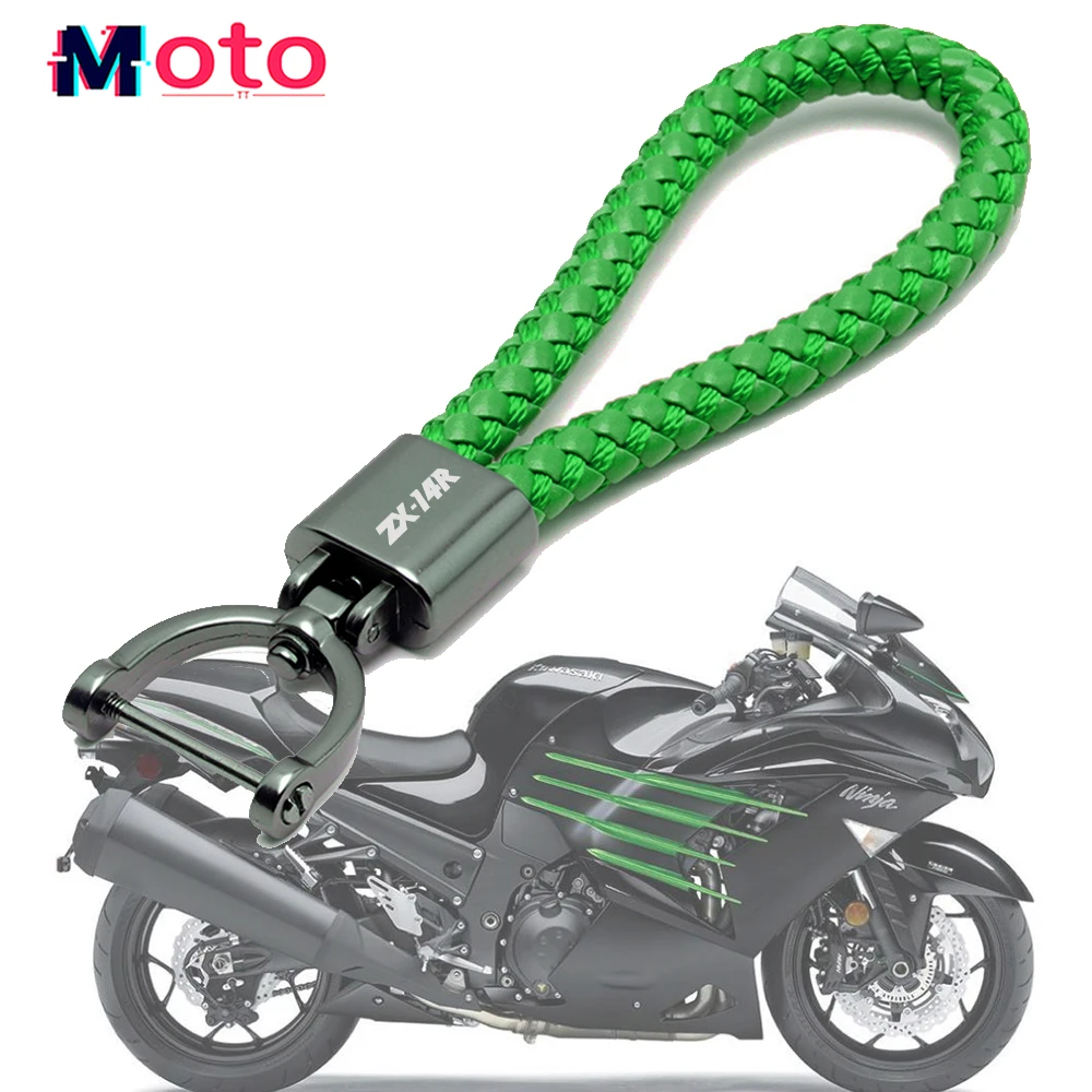 

Брелок для ключей с оплеткой для мотоцикла, металлический брелок для KAWASAKI Ninja ZX-14R ZX14 ZZR 1400, универсальная установка любого локомотива
