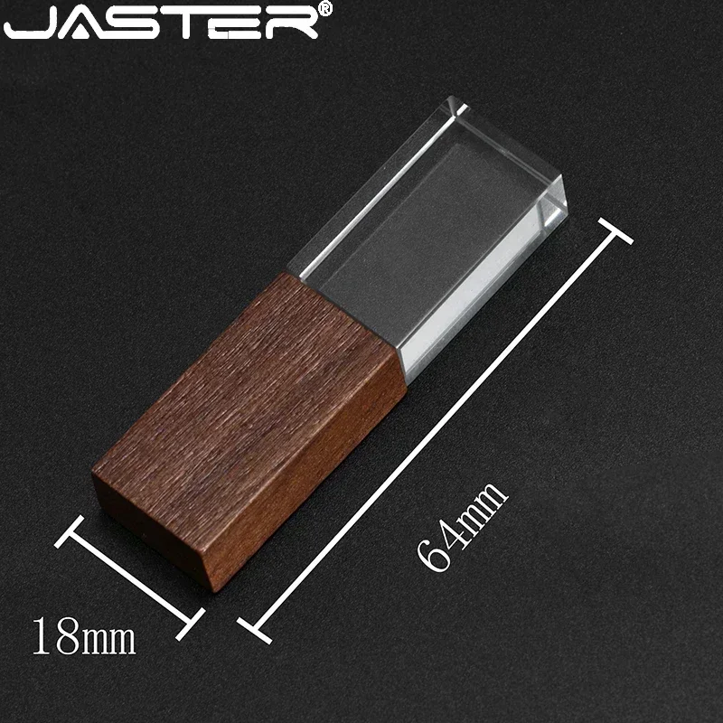 JASTER Crystal Wooden USB Flash Drive, Wood Design USB 2.0 Flash Drive, 64GB 32GB 16GB 8GB 4GB, Wedding Gift Memory Stick - Image 6
