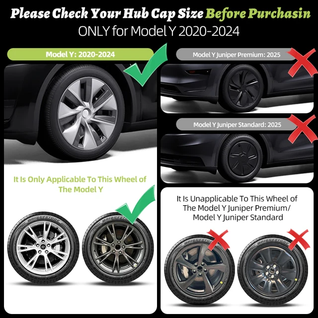 4pcs for Tesla Model Y2020-2024 19 inch Rim Covers