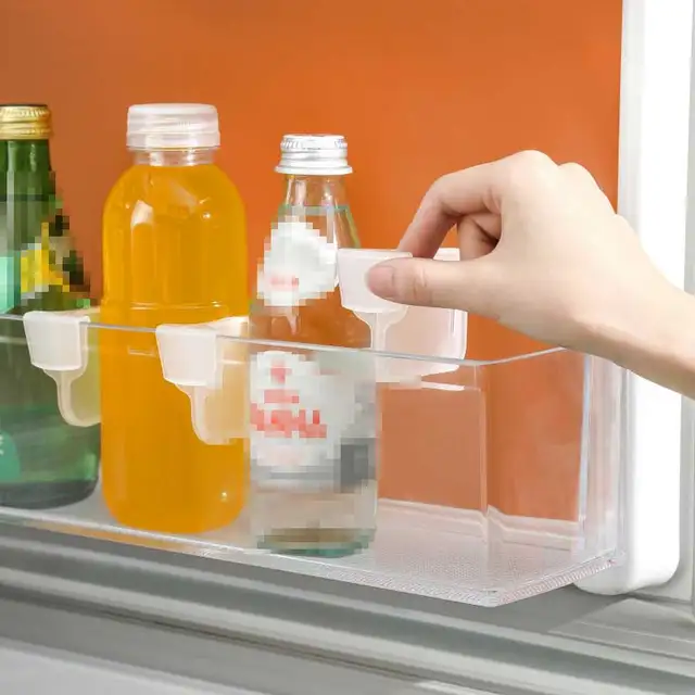 10/1PCS Divisori per frigorifero in plastica Organizzatore Scatola di immagazzinaggio a scatto regolabile Comò Separatore per cassetti Accessori da cucina 2