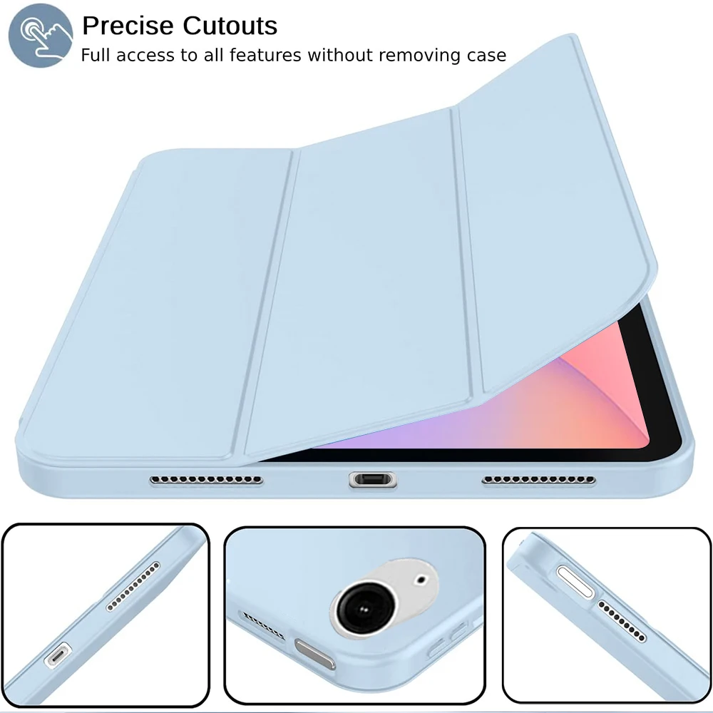 Premium Trifold Stand Flip Case with Soft TPU Back and Auto Wake/Sleep Feature