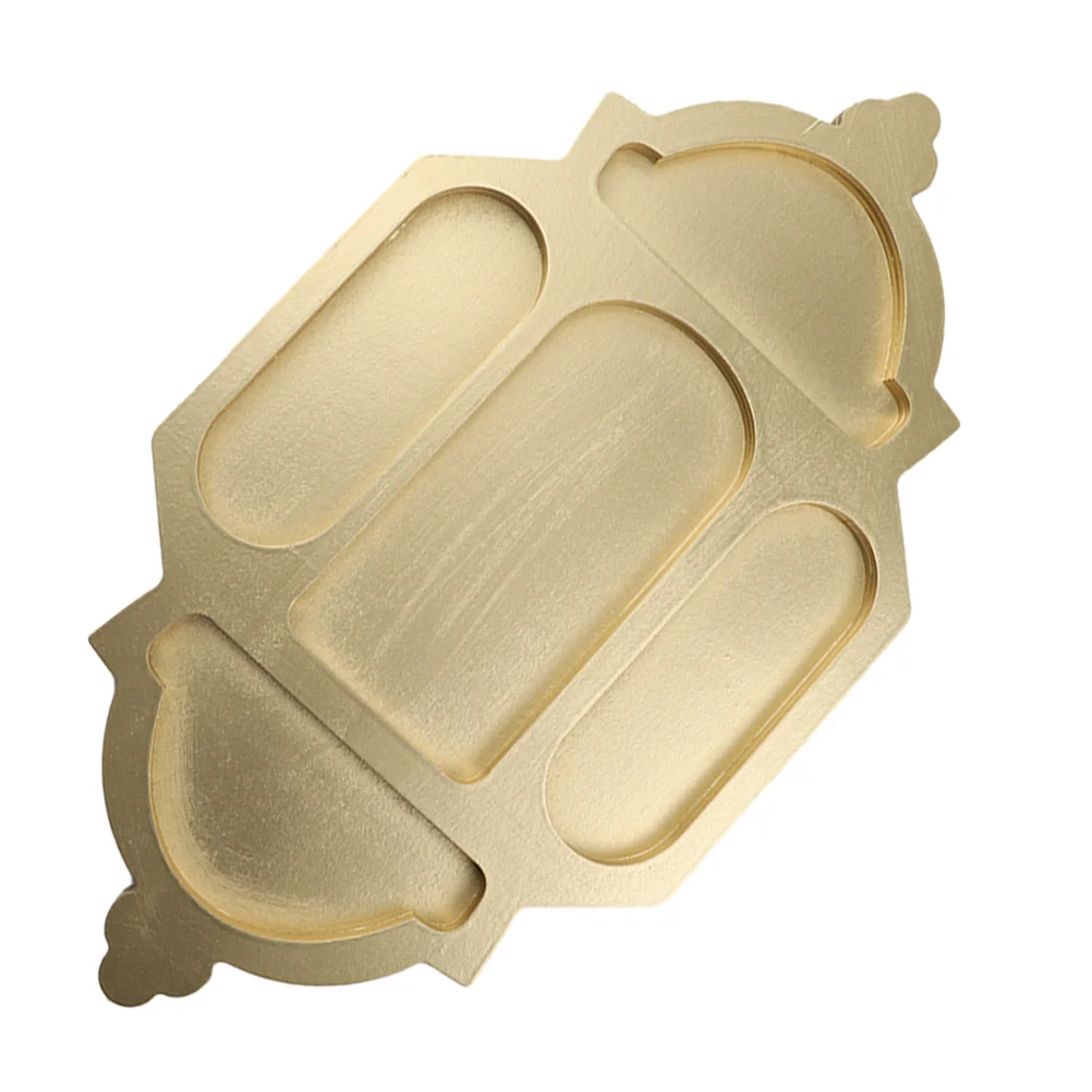 

Ramadan Wooden Tray Eid Compartment Snack Storage Plate Eid Food Serving Tray