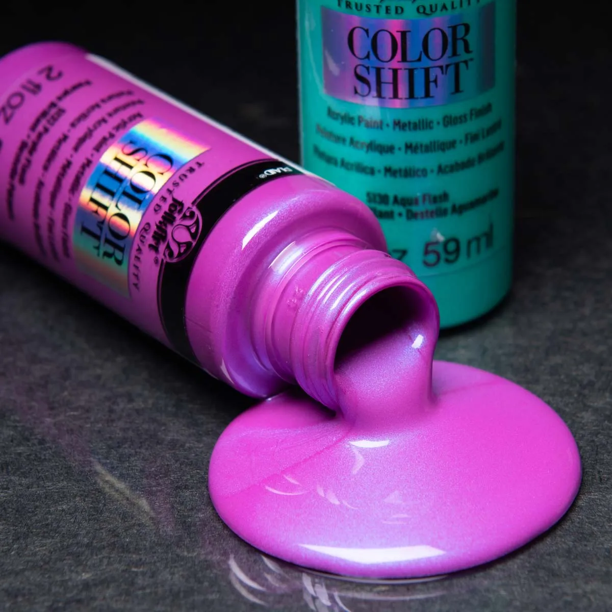

American 55ml Metallic Acrylic Paint Shift Color ,Waterproof Not Faded for DIY Ceramic Pigment Non-burning Art Painted Pearlesce