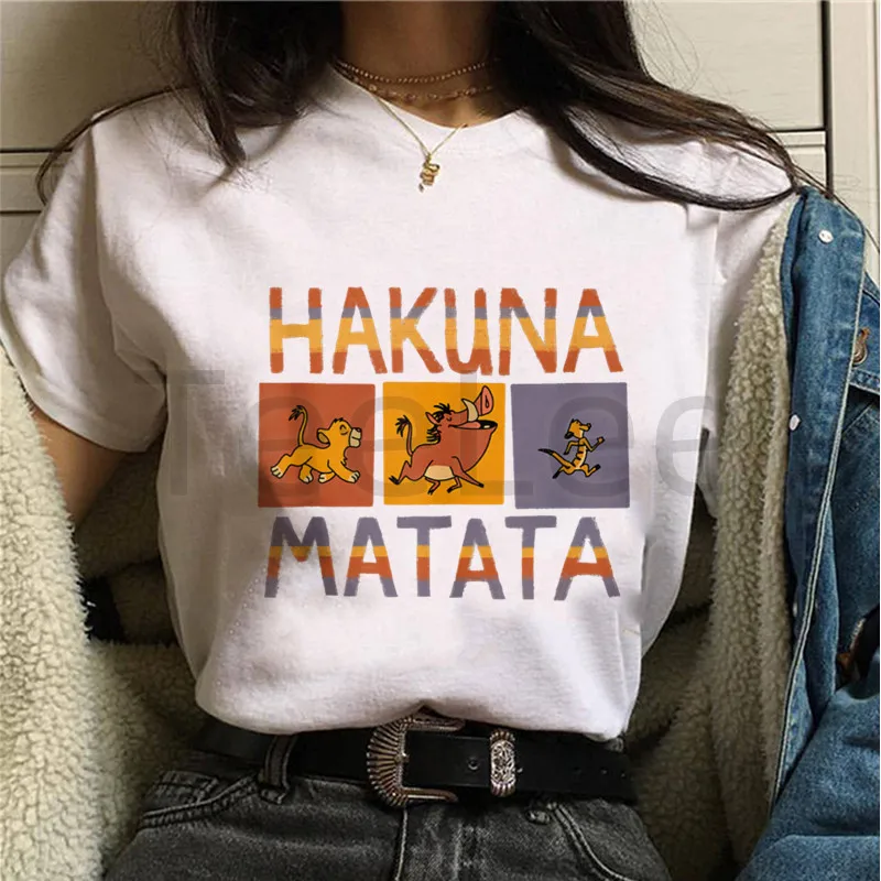 Womens Tshirt T Shirt Hakuna Matata Femme Cartoon Graphic Hakuna